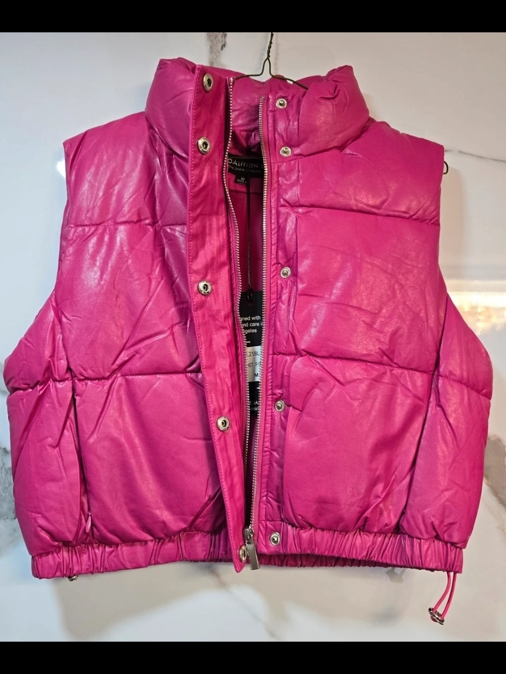 Women’s Hot Pink Puffer Vest (M)